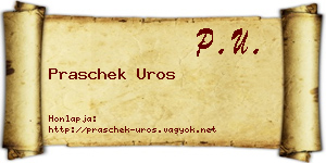 Praschek Uros névjegykártya